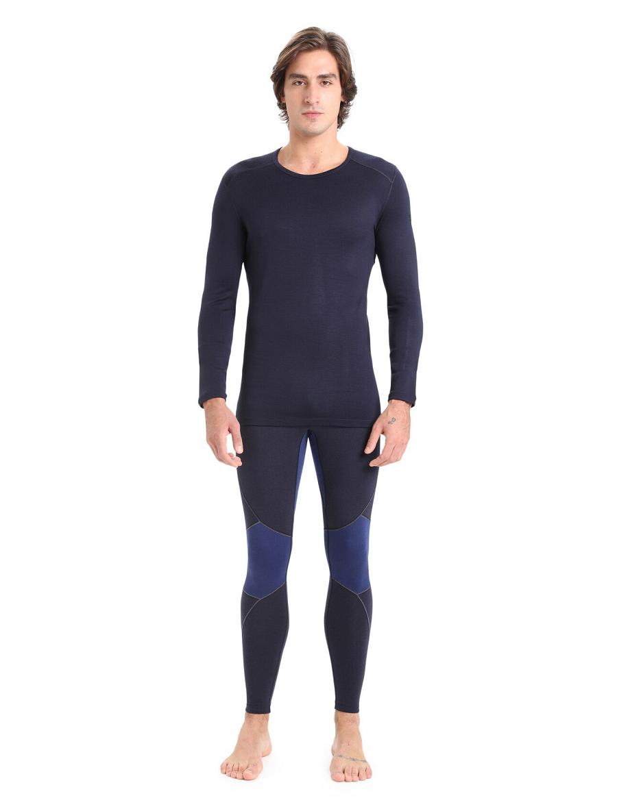 Midnight Navy Icebreaker Merino 260 Tech Long Sleeve Crewe Thermal Top Men's Base Layers | AU 1397VRWD